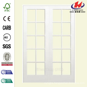 48 in. x 80 in. Smooth 10 Lite Solid Core Primed Pine Prehung Interior French Door